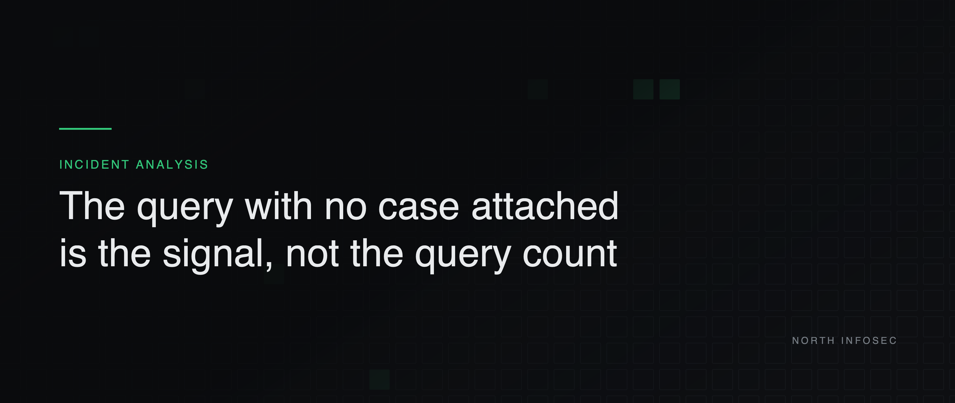 Article header: The query with no case attached is the signal, not the query count