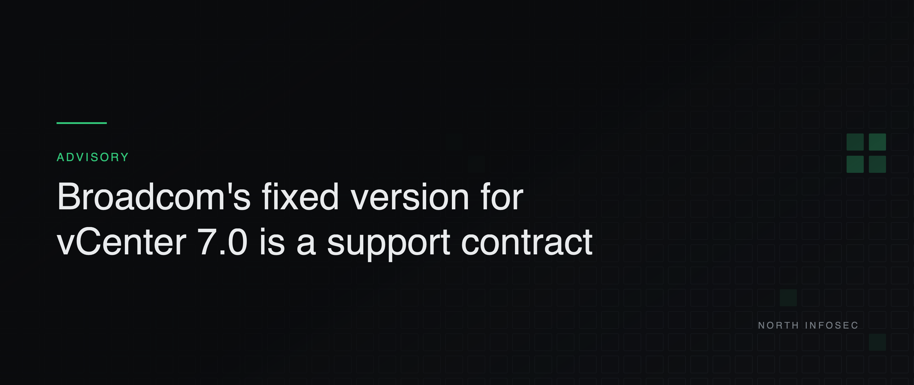 Article header: Broadcom's fixed version for vCenter 7.0 is a support contract